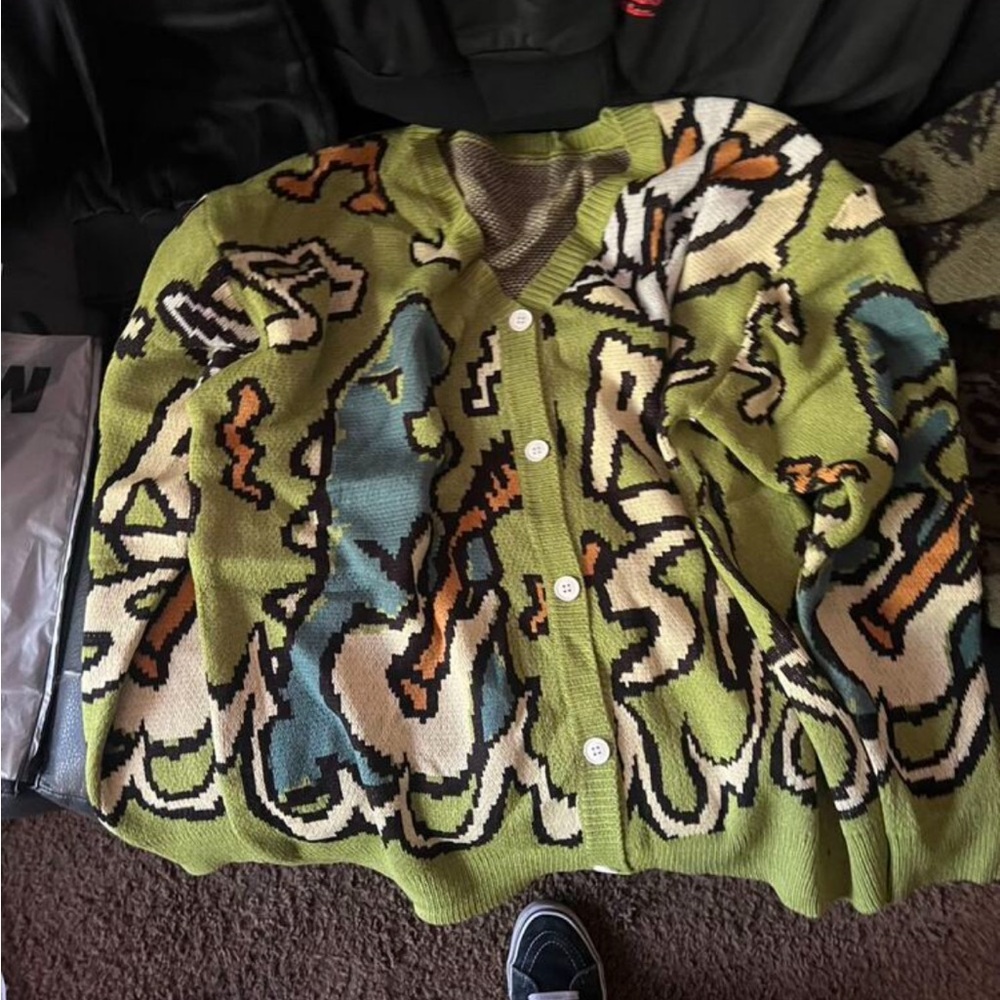 Colorful Abstract Pattern Cardigan